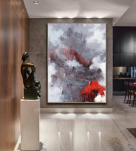 Load image into Gallery viewer, Red Grey Abstract Art Painting Large Wall Canvas Painting Living Room Art Dp109