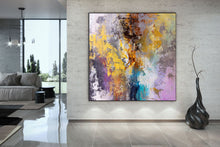 Load image into Gallery viewer, Purple Abstract Painting Palette Knife Artwork Brown Gold Painting Fp073