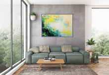 Load image into Gallery viewer, Green Yellow White Abstract Wall Art Bright Painting Art Qp018