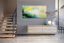 Load image into Gallery viewer, Green Yellow White Abstract Wall Art Bright Painting Art Qp018