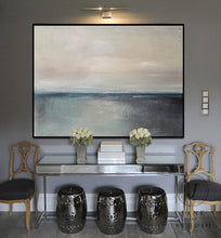 Load image into Gallery viewer, Original Sea Abstract Painting Green Ocean Landscape Painting Q072