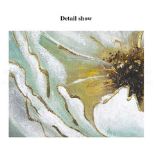 Load image into Gallery viewer, Abstract White Flower Painting Gold Leaf Canvas Art for Living Room Gp054