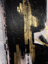 Load image into Gallery viewer, Gold and Black Abstract Painting Gold Leaf Canvas Painting Kp032