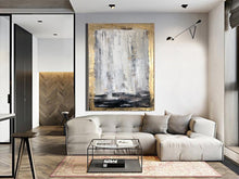 Load image into Gallery viewer, Gold Gray Painting Decor Golden Wall Art Oversized Paintings Kp040