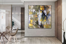 Load image into Gallery viewer, Gold White Brown Abstract Painting Large Office Art Fp064