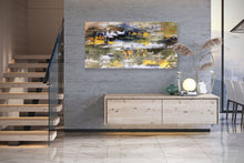 Load image into Gallery viewer, Gold White Brown Abstract Painting Large Office Art Fp064