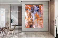 Load image into Gallery viewer, Orange Grey White Abstract Painting Acrylic Textured Fp031