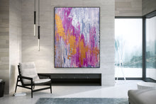 Load image into Gallery viewer, Pink Gold White Abstract Painting Original Large Interior Decor Qp014