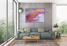Load image into Gallery viewer, Pink Gold White Abstract Painting Original Large Interior Decor Qp014