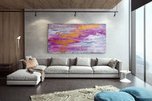 Load image into Gallery viewer, Pink Gold White Abstract Painting Original Large Interior Decor Qp014