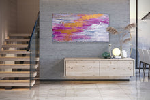 Load image into Gallery viewer, Pink Gold White Abstract Painting Original Large Interior Decor Qp014