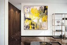 Load image into Gallery viewer, Yellow Abstract Painting on Canvas Big Painting for Living Room Qp029