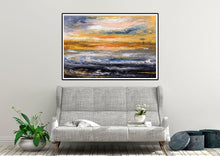 Load image into Gallery viewer, Blue Yellow Sea Palette Knife Painting Original Abstract Painting Fp077