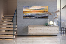 Load image into Gallery viewer, Blue Yellow Sea Palette Knife Painting Original Abstract Painting Fp077