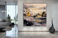 Load image into Gallery viewer, Beige Yellow Brown Palette Knife Artwork Original Painting Fp056