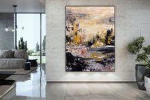 Load image into Gallery viewer, Beige Yellow Brown Palette Knife Artwork Original Painting Fp056