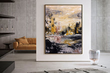 Load image into Gallery viewer, Beige Yellow Brown Palette Knife Artwork Original Painting Fp056