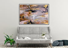 Load image into Gallery viewer, Pink Gray Gold Palette Knife Abstract Painting Modern Wall Decor Fp082