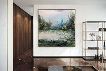 Load image into Gallery viewer, Green Blue Yellow Abstract Painting Landscape Canvas Art Fp052