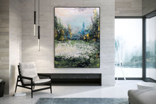 Load image into Gallery viewer, Green Blue Yellow Abstract Painting Landscape Canvas Art Fp052
