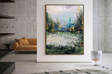 Load image into Gallery viewer, Green Blue Yellow Abstract Painting Landscape Canvas Art Fp052