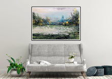 Load image into Gallery viewer, Green Blue Yellow Abstract Painting Landscape Canvas Art Fp052