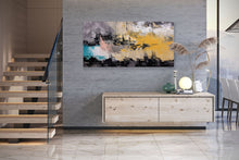 Load image into Gallery viewer, Modern Blush Pink Mint Extra Large Wall Art Abstract Painting Qp016