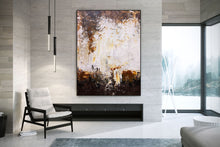 Load image into Gallery viewer, Brown And White Abstract Canvas Art Abstract Original Painting Qp025