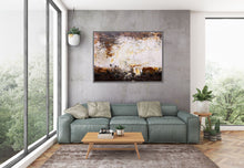 Load image into Gallery viewer, Brown And White Abstract Canvas Art Abstract Original Painting Qp025