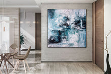 Load image into Gallery viewer, Blue Green White Modern Wall Art Painting Bedroom Painting Fp046