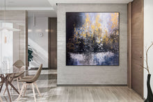Load image into Gallery viewer, Blue White Gold Abstract Paintings Contemporary Art Fp032