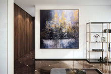 Load image into Gallery viewer, Blue White Gold Abstract Paintings Contemporary Art Fp032