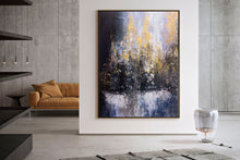 Load image into Gallery viewer, Blue White Gold Abstract Paintings Contemporary Art Fp032