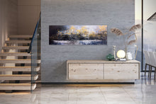 Load image into Gallery viewer, Blue White Gold Abstract Paintings Contemporary Art Fp032