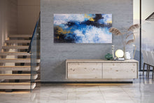 Load image into Gallery viewer, Blue White Gold Contemporary Art Office Oversize Artworks Qp030