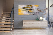 Load image into Gallery viewer, White Yellow Brown Palette Knife Artwork Original Abstract Painting Qp032