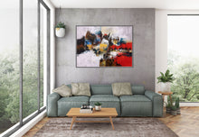 Load image into Gallery viewer, Red Yellow Brown Abstract Painting on Canvas Acrylics Painting Qp033