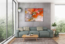 Load image into Gallery viewer, Orange Gray White Abstract Painting Colorful Textured Art Fp055
