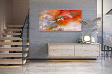 Load image into Gallery viewer, Orange Gray White Abstract Painting Colorful Textured Art Fp055