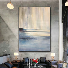 Load image into Gallery viewer, Blue White Abstract Painting Giant Wall Decor Yp009