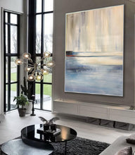 Load image into Gallery viewer, Blue White Abstract Painting Giant Wall Decor Yp009