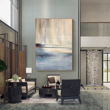 Load image into Gallery viewer, Blue White Abstract Painting Giant Wall Decor Yp009