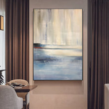 Load image into Gallery viewer, Blue White Abstract Painting Giant Wall Decor Yp009