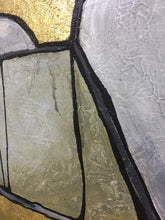 Load image into Gallery viewer, Gold Gray Brown Abstract Painting on Canvas Kp043