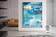 Load image into Gallery viewer, Blue Abstract Painting Pop Art Paintings on Canvas Bp025