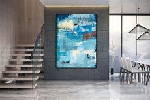 Load image into Gallery viewer, Blue Abstract Painting Pop Art Paintings on Canvas Bp025