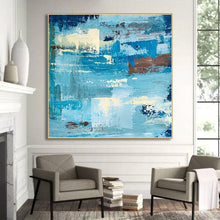 Load image into Gallery viewer, Blue Abstract Painting Pop Art Paintings on Canvas Bp025
