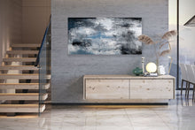 Load image into Gallery viewer, Black White Blue Abstract Painting Modern Paintings Fp028