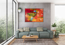 Load image into Gallery viewer, Red Green Orange Abstract Painting Colorful Abstract Art Fp050