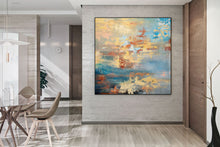 Load image into Gallery viewer, Navy Blue Yellow Red Abstract Painting Home Decor Wall Art Qp026